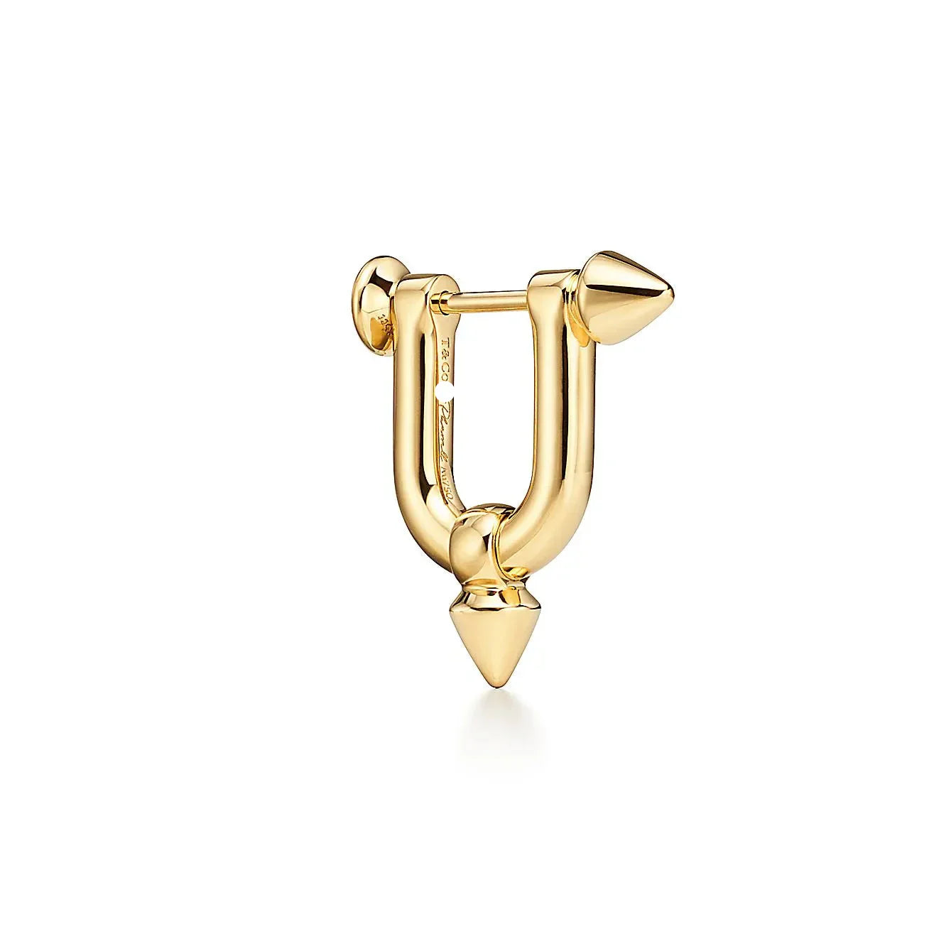 Titan Medium Yellow Gold With Diamonds Earrings