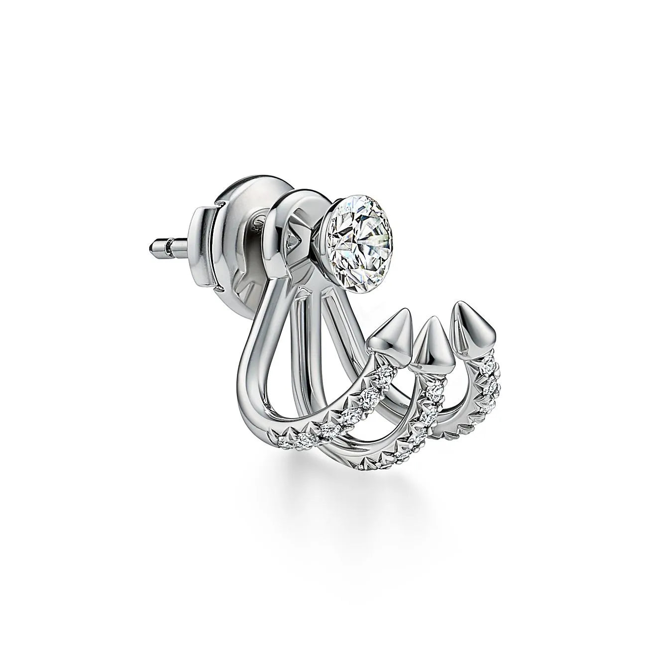 Titan Setting Platinum With Diamonds Earring Jackets Earrings