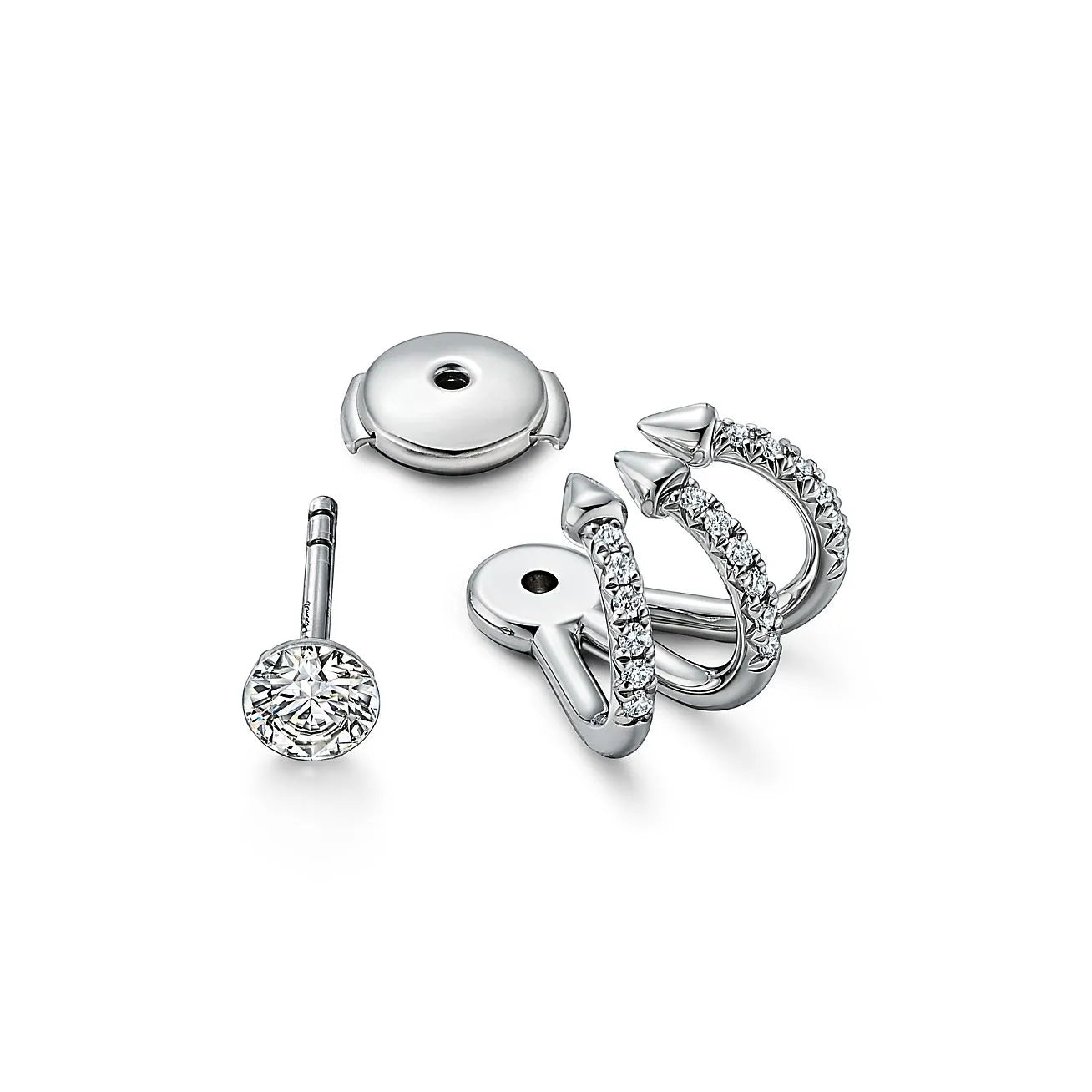 Titan Setting Platinum With Diamonds Earring Jackets Earrings