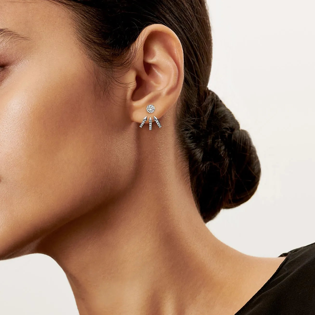 Titan Setting Platinum With Diamonds Earring Jackets Earrings