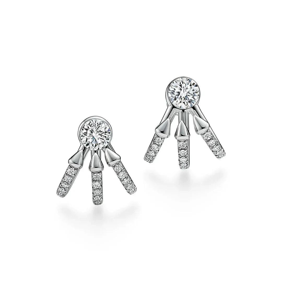 Titan Setting Platinum With Diamonds Earring Jackets Earrings