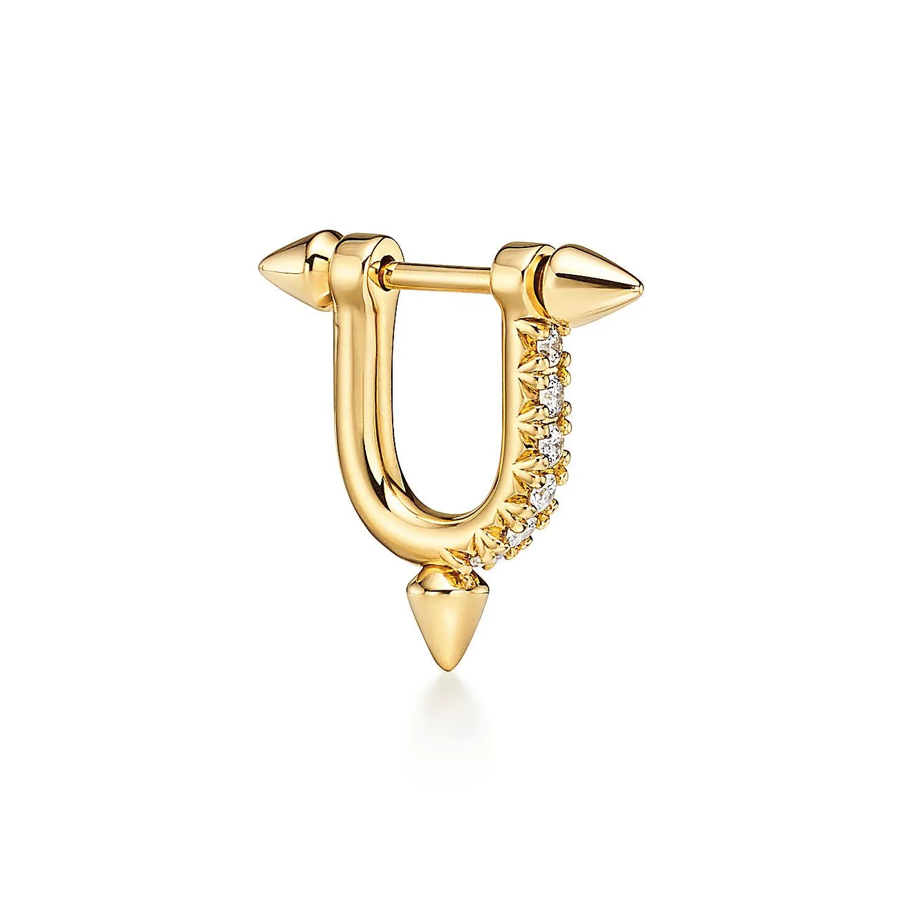 Titan Small Yellow Gold With Diamonds Earrings