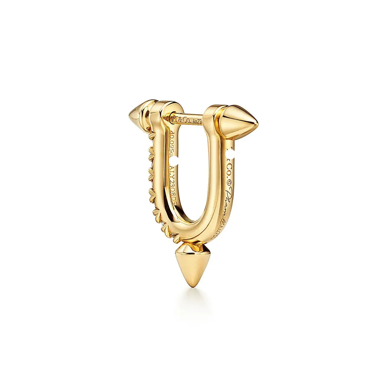 Titan Small Yellow Gold With Diamonds Earrings
