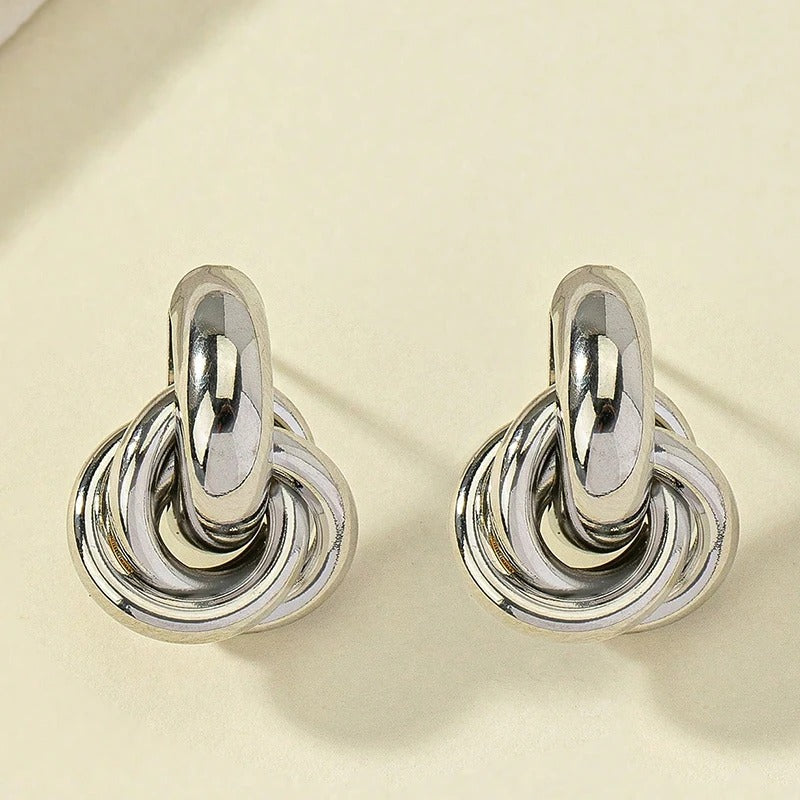 Gold and Silver Earrings Tones with Shiny Plating Cute Daily Wear Studs for Women