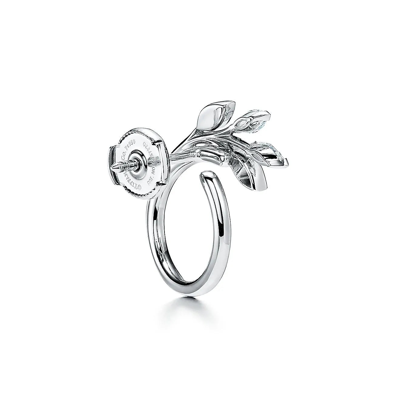 Victoria Vine Circle Platinum With Diamonds Earrings